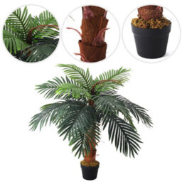 Living And Home Artificial Plant Artificial Tree Fake Palm Tree House Plant Indoor Outdoor Decorative In Black Plastic Pot H 100 Cm - thumbnail 4