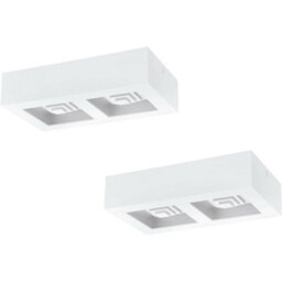 Modern White Box Lamp 2 Pack - Stylish Wall And Ceiling Light Fixture 255mm X 140mm 6.3W Led - thumbnail 1