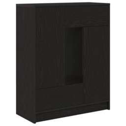 Berkfield Sideboard With Drawers And Doors Black Oak 73X31X90 Cm - thumbnail 2