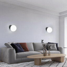 Modern Wall Light Black Wall Lamp Indoor Ball Lamp Shade Gu10 - thumbnail 3