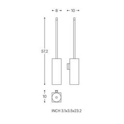 Cosmic Toilet Brush, Siver Gloss, Wall-Mounted. Collection Metric - thumbnail 5