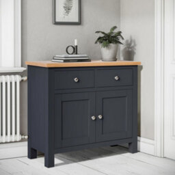 Farro Charcoal Small Sideboard Fully Assembled - By Roseland Furniture - thumbnail 3