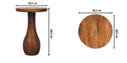 Artisan Furniture Solid Wood Curved Base Side Table, Brown - thumbnail 9