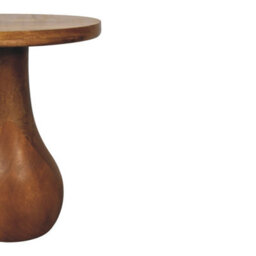 Artisan Furniture Solid Wood Curved Base Side Table, Brown - thumbnail 6