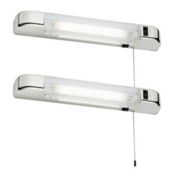 First Choice Lighting Set Of 2 Rise - Chrome Led Bathroom Shaver Lights - thumbnail 1