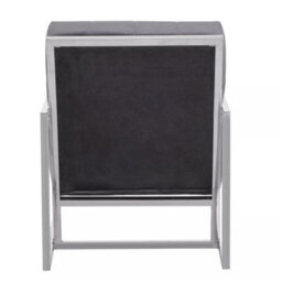 Orsina Grey Velvet Arm Chair, Comfortable Armchair With Button Tufting, Velvet Upholstery Lounge Chair For Home - thumbnail 4
