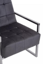 Orsina Grey Velvet Arm Chair, Comfortable Armchair With Button Tufting, Velvet Upholstery Lounge Chair For Home - thumbnail 8