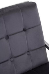 Orsina Grey Velvet Arm Chair, Comfortable Armchair With Button Tufting, Velvet Upholstery Lounge Chair For Home - thumbnail 9