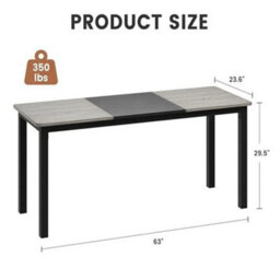 Computer Desk Office Desk Metal Frame Gaming Desk Sturdy Writing - thumbnail 2