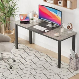 Computer Desk Office Desk Metal Frame Gaming Desk Sturdy Writing - thumbnail 3