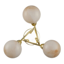 Happy Homewares Modern Polished Gold Ceiling Light With Amber Marble Glass Shades - thumbnail 5