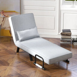 Single Folding Sofa Bed Sleep Chair 6 Positions Adjustable Backrest - thumbnail 5