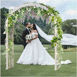 Ccykxa 2X7Ft Artificial Wisteria Garland Artificial Flower Silk Ivy Hanging Plant Wall Decoration Garden Decoration (White) (Pack - thumbnail 7