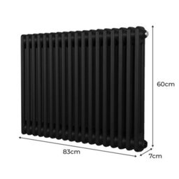 MonsterShop Traditional 2 Column Radiator - 600 X 832 mm - Black - thumbnail 5