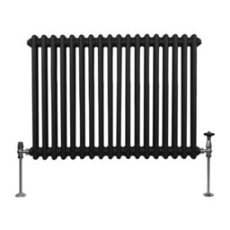 MonsterShop Traditional 2 Column Radiator - 600 X 832 mm - Black - thumbnail 2