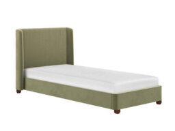 Flair Alma Single Winged Headboard Bed Olive Green Velvet - thumbnail 4