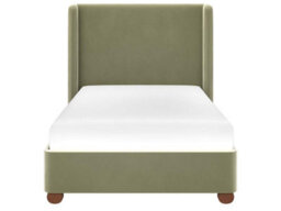 Flair Alma Single Winged Headboard Bed Olive Green Velvet - thumbnail 5