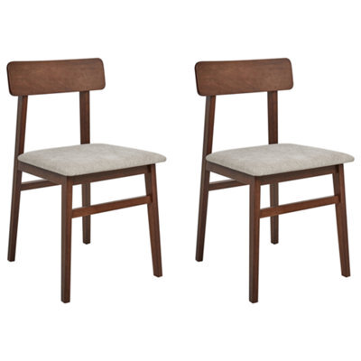 Beliani Set Of 2 Dining Chairs Stacy Wood Taupe - image 1