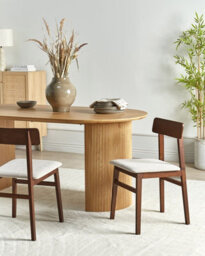 Beliani Set Of 2 Dining Chairs Stacy Wood Taupe - thumbnail 2