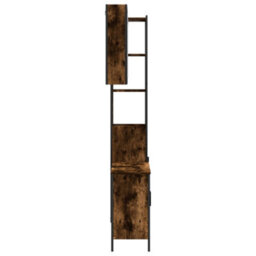 Berkfield 3 Piece Bathroom Cabinet Set Smoked Oak Engineered Wood - thumbnail 7