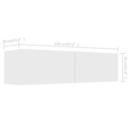 Berkfield Tv Cabinet White 120X30X30 Cm Engineered Wood - thumbnail 8