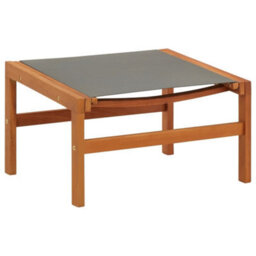 Berkfield Garden Chair With Footrest Grey Solid Eucalyptus Wood And Textilene - thumbnail 6