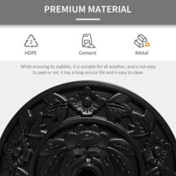 Outsunny 9Kg Half Round Parasol Base Heavy Duty Weighted Umbrella Holder Stand - thumbnail 7