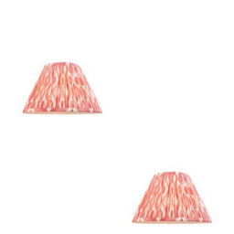 Loops Elegant 2 Pack Coral Pink Tapered Lamp Shades - Handcrafted Pleated Design - thumbnail 1