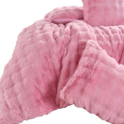 Homes & Linen Blush Pink Teddy Square Duvet Cover Set Ultra Soft Plush Bedding With Matching Pillowcases - thumbnail 3