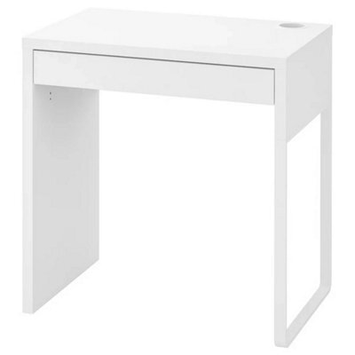 White Computer Desk With Drawer Unit For Home & Office Work 73X50 Cm - image 1