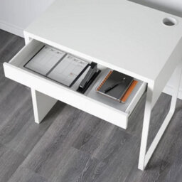 White Computer Desk With Drawer Unit For Home & Office Work 73X50 Cm - thumbnail 5