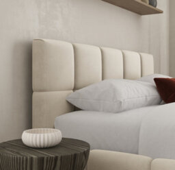 Ds Living Ovella Cubed Upholstered Plush Cream Bed - thumbnail 3