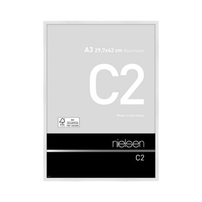 Nielsen C2 Polished White Aluminium Picture Frame A3, 29.7X42Cm - With Float Glass And Push/turn Clips - image 1