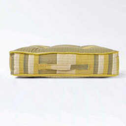 Homescapes Morocco Striped Cotton Floor Cushion Yellow - thumbnail 5