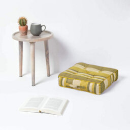 Homescapes Morocco Striped Cotton Floor Cushion Yellow - thumbnail 2