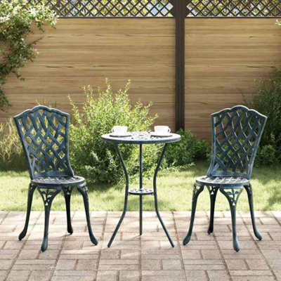 Berkfield Garden Bistro Set 3 Pcs Green Aluminium - image 1
