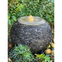Buttercup Farm Natural Slate Surface Arius Garden Fountain With Pump, Light, Reservoir And Grid - 50Cm Dia - thumbnail 3