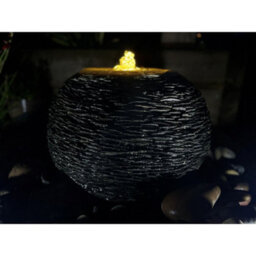 Buttercup Farm Natural Slate Surface Arius Garden Fountain With Pump, Light, Reservoir And Grid - 50Cm Dia - thumbnail 4