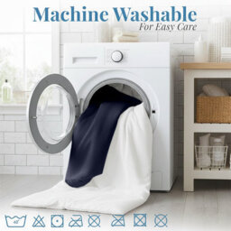 Ameha Duvet 13.5 Tog With Navy Duvet Cover & Matching Pillowcases, Breathable, Bedding Set, Double 200X200Cm - thumbnail 6