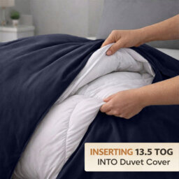 Ameha Duvet 13.5 Tog With Navy Duvet Cover & Matching Pillowcases, Breathable, Bedding Set, Double 200X200Cm - thumbnail 3