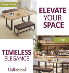 Hallowood Furniture Cullompton Large Dining Table (160Cm) With 2 Brown Benches (110Cm) - thumbnail 6