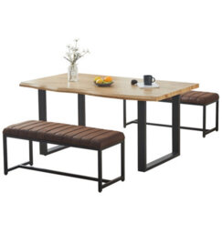 Hallowood Furniture Cullompton Large Dining Table (160Cm) With 2 Brown Benches (110Cm) - thumbnail 8