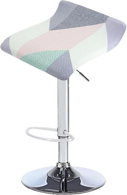 Printed Bar Stool Cover Set Of 1, Universal Seat With Elastic Bottom, Industrial Style Scandinavian - image 1
