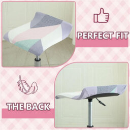 Printed Bar Stool Cover Set Of 1, Universal Seat With Elastic Bottom, Industrial Style Scandinavian - thumbnail 3