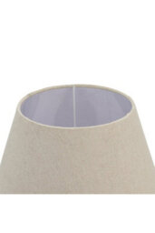 Incia Wooden Table Lamp Handcrafted Grey Washed Finish Linen Shade - thumbnail 4