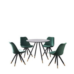 Life Interiors Sofia Dorchester Lux Dining Set, A Table And Chairs Set Of 4, Grey/green - thumbnail 1