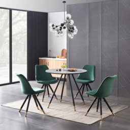 Life Interiors Sofia Dorchester Lux Dining Set, A Table And Chairs Set Of 4, Grey/green - thumbnail 2