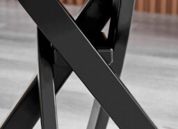 Furniturebox Leonardo Square Glass Side End Bedside Table With Black Metal Starburst Legs For Modern Industrial Living Rooms - thumbnail 4