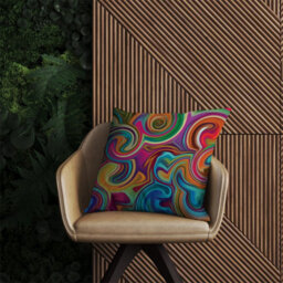 Warren Reed Designer Colourful Wave Pattern Outdoor Cushion 45Cm X 45Cm - thumbnail 2
