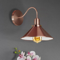 Ledsone Rose Gold Retro Wall Sconce 2 Pack Metal Swan Neck Cone Shade Light Fitting For Bedroom & Dining Room Indoor - thumbnail 6